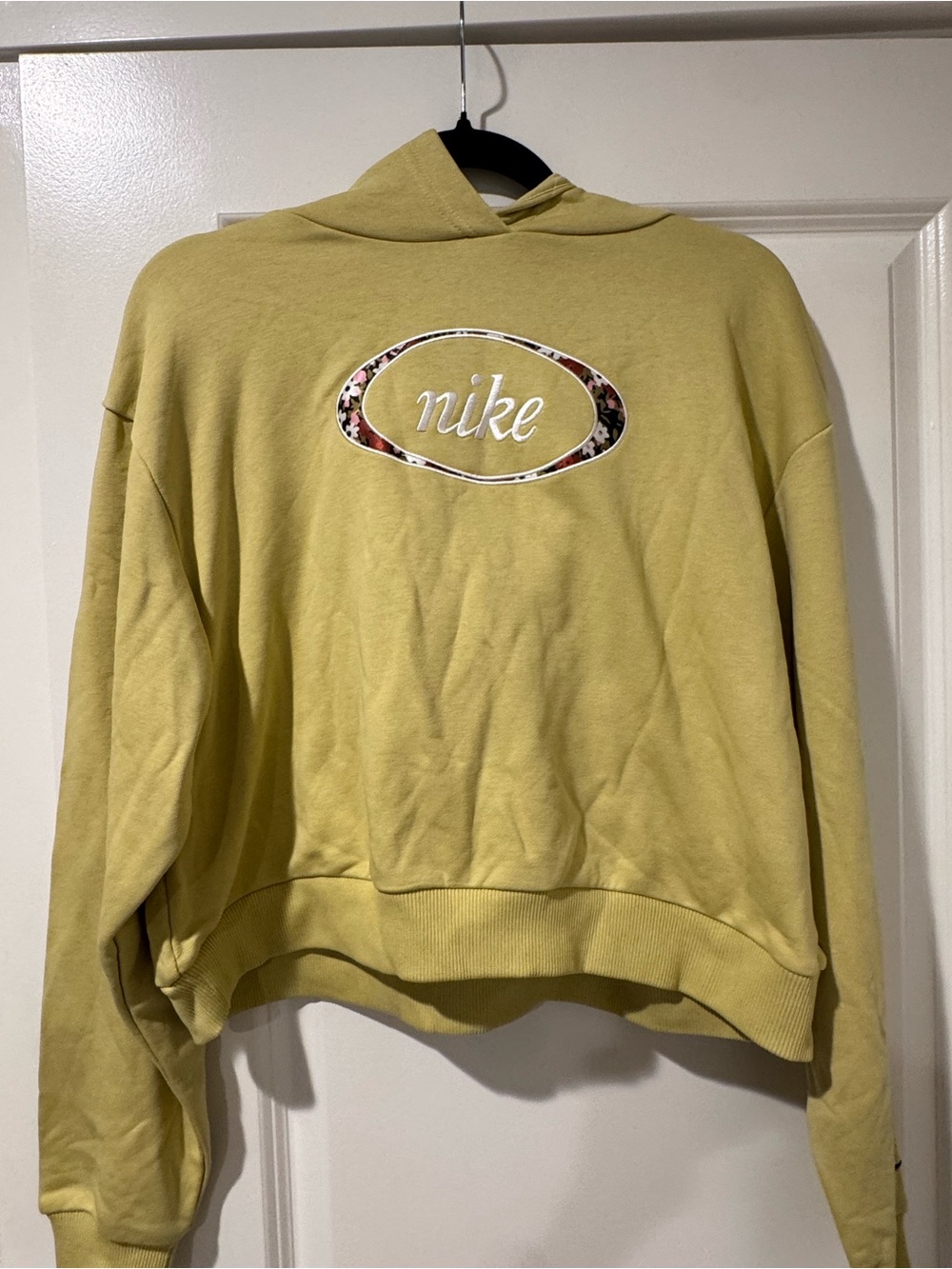 Nike Women’s Crew Hoodie Sweatshirt in Pale Yellow